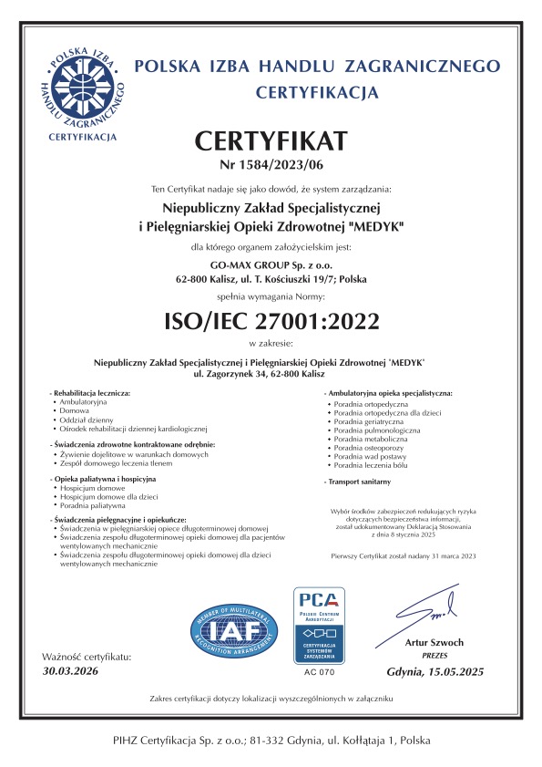 Certyfikat ISO 9001:2015
